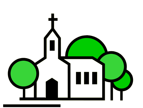 Kerkje met bomen